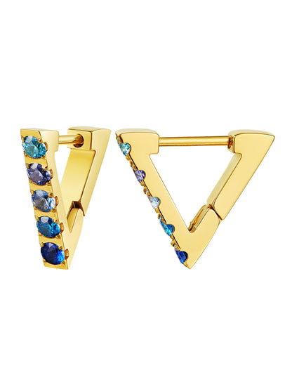 1 Pair Simple Style Commute Solid Color Plating Inlay Stainless Steel Zircon 18k Gold Plated Earrings