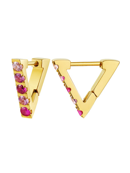 1 Pair Simple Style Commute Solid Color Plating Inlay Stainless Steel Zircon 18k Gold Plated Earrings