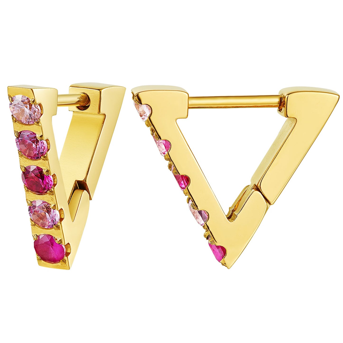 1 Pair Simple Style Commute Solid Color Plating Inlay Stainless Steel Zircon 18k Gold Plated Earrings