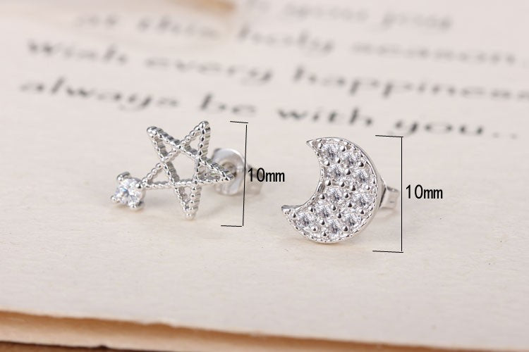 1 Pair Simple Style Star Plating Inlay Copper Zircon White Gold Plated Ear Studs