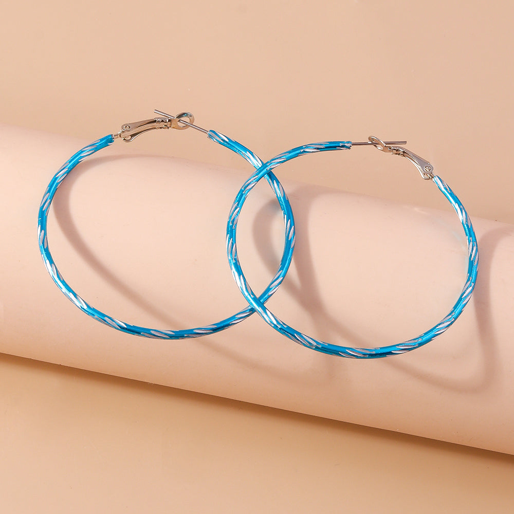 1 Pair Simple Style Circle Alloy Hoop Earrings