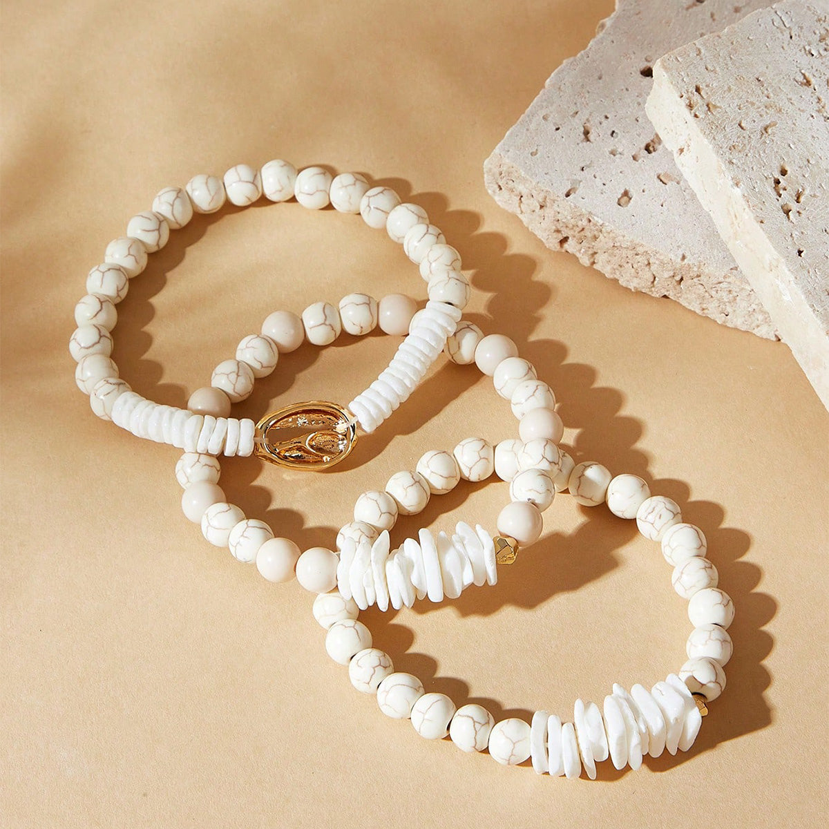 Simple Style Commute Solid Color Imitation Pearl Shell Beaded Women's Bracelets
