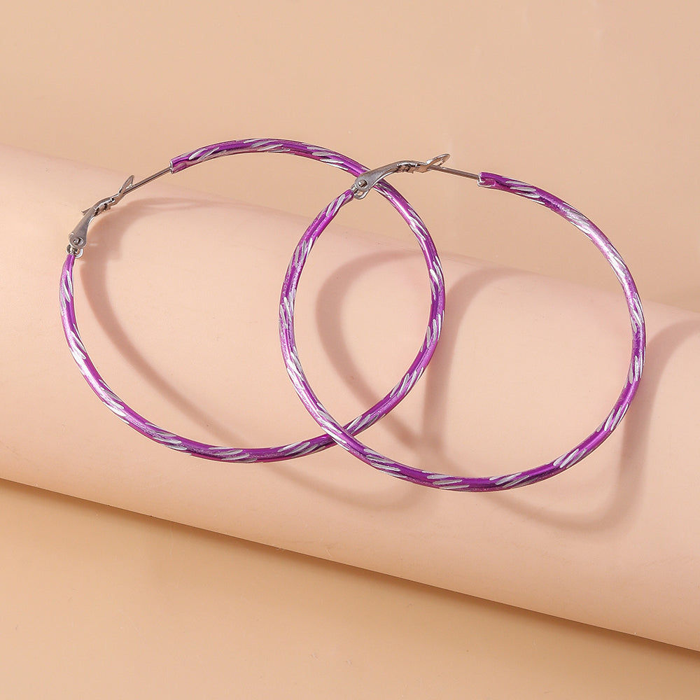 1 Pair Simple Style Circle Alloy Hoop Earrings