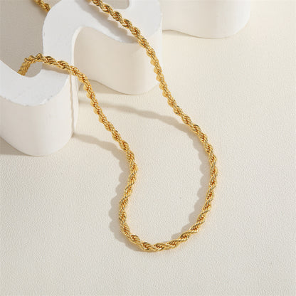 Casual Simple Style Solid Color Copper 18k Gold Plated White Gold Plated Necklace In Bulk