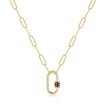 Fashion Geometric Stainless Steel Copper Plating Inlay Zircon 14k Gold Plated Rose Gold Plated White Gold Plated Necklace