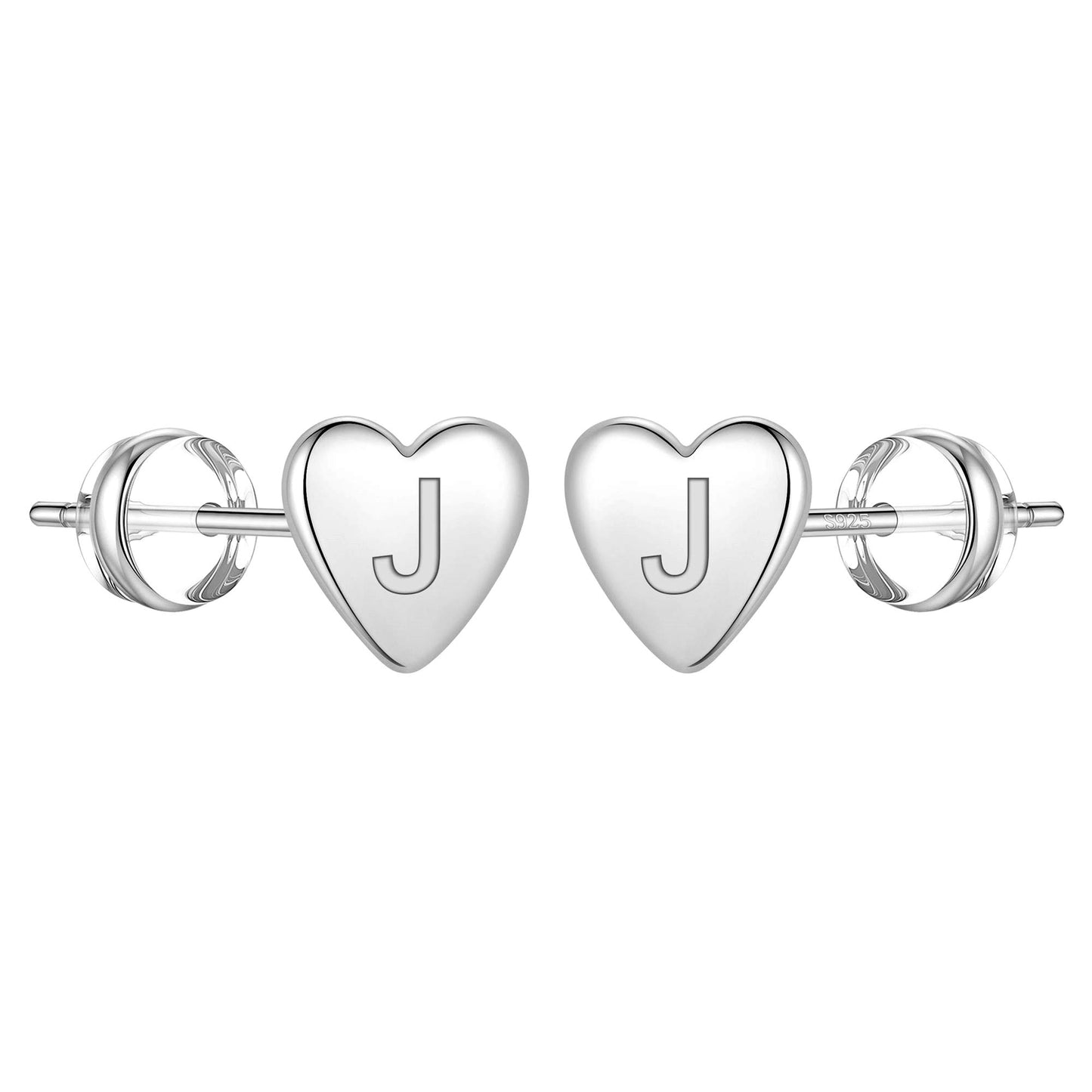 1 Pair Simple Style Letter Heart Shape Plating Copper 14k Gold Plated Ear Studs