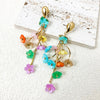 1 Pair Sweet Flower Plating Stainless Steel Gold Plated Drop Earrings