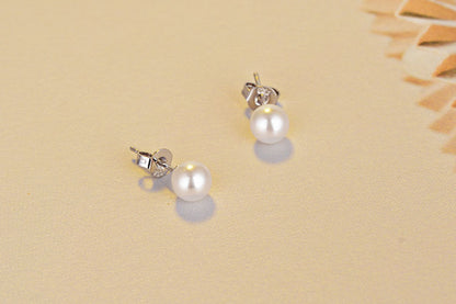 1 Pair Lady Geometric Plating Inlay Copper Pearl Zircon White Gold Plated Drop Earrings