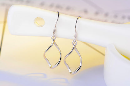 1 Pair Simple Style Geometric Plating Copper White Gold Plated Drop Earrings
