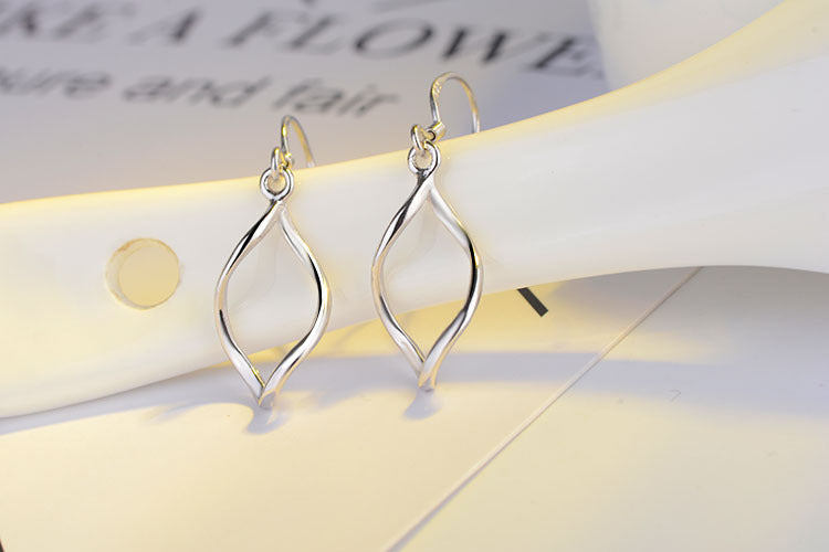 1 Pair Simple Style Geometric Plating Copper White Gold Plated Drop Earrings