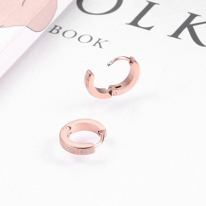 1 Pair Simple Style Round Plating Stainless Steel 18k Gold Plated Rose Gold Plated Earrings