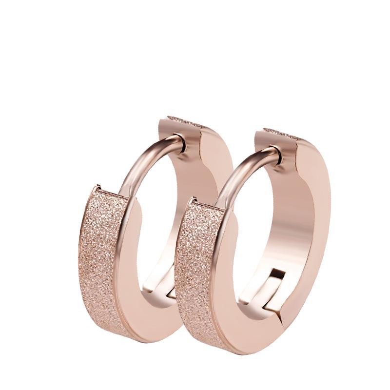 1 Pair Simple Style Round Plating Stainless Steel 18k Gold Plated Rose Gold Plated Earrings