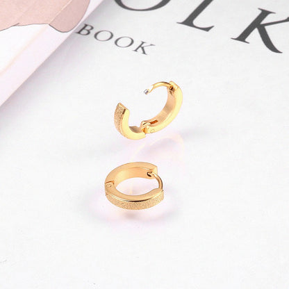 1 Pair Simple Style Round Plating Stainless Steel 18k Gold Plated Rose Gold Plated Earrings