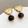 1 Pair Elegant Sweet Heart Shape Plating Stainless Steel Gold Plated Drop Earrings