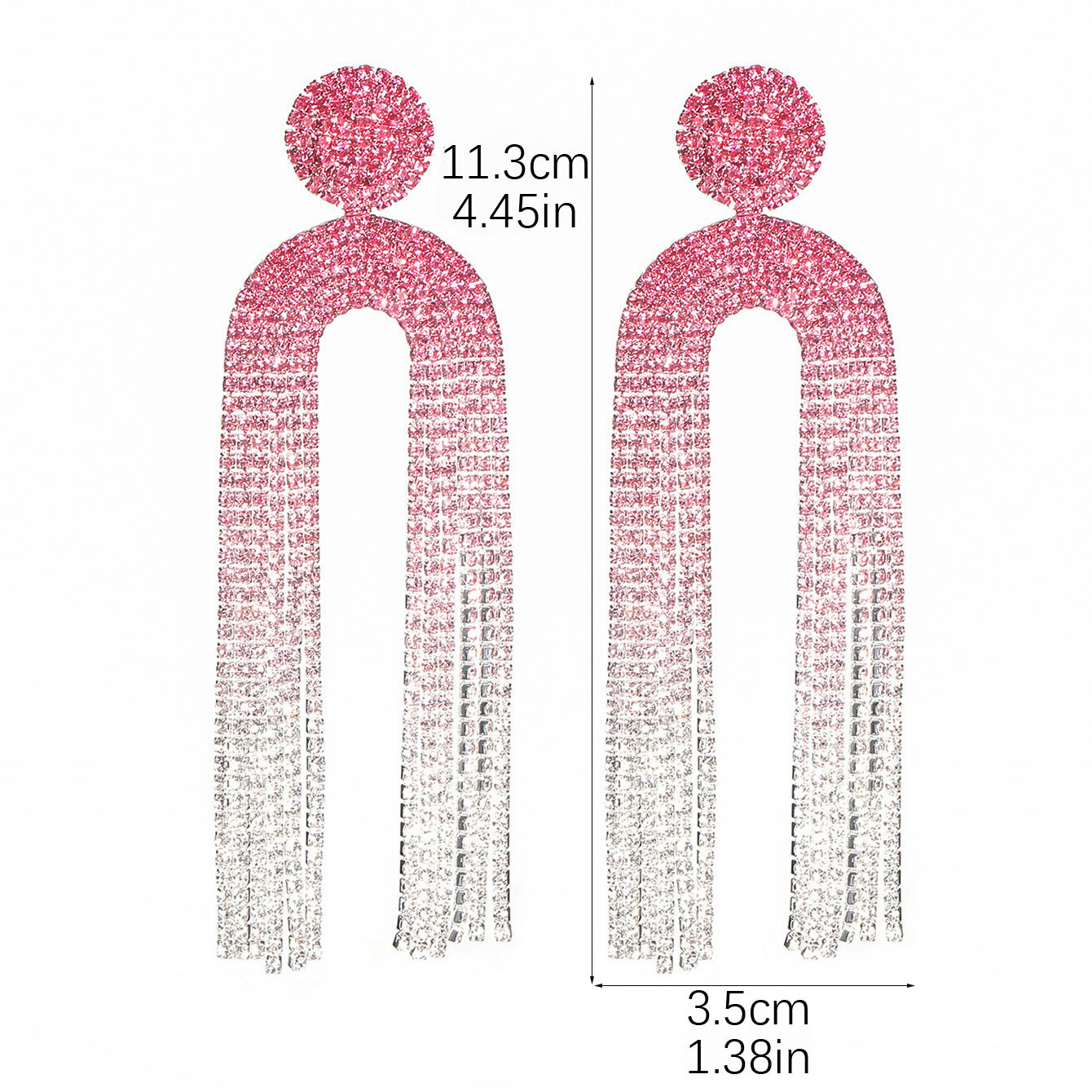 1 Pair Elegant Luxurious U Shape Tassel Inlay Alloy Rhinestones Drop Earrings