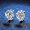 1 Pair Luxurious Round Plating Inlay Sterling Silver Zircon White Gold Plated Earrings