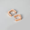 1 Pair Simple Style Classic Style Solid Color Polishing Plating Stainless Steel Rose Gold Plated Gold Plated Earrings