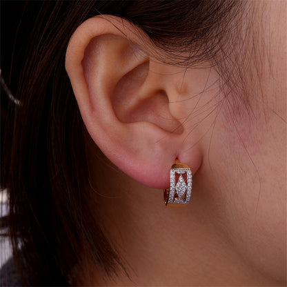 1 Pair Elegant Color Block Plating Inlay Copper Zircon Earrings