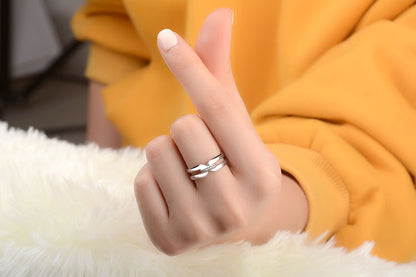 Ig Style Simple Style Geometric Copper Plating Hollow Out Inlay Zircon White Gold Plated Open Rings