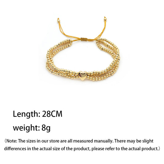 Ig Style Heart Shape Copper 18k Gold Plated Bracelets In Bulk