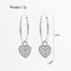 1 Pair Simple Style Cross Star Heart Shape Plating Inlay Sterling Silver Zircon White Gold Plated Rhodium Plated Drop Earrings