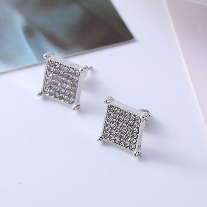 1 Pair Simple Style Commute Round Square Titanium Steel Ear Studs