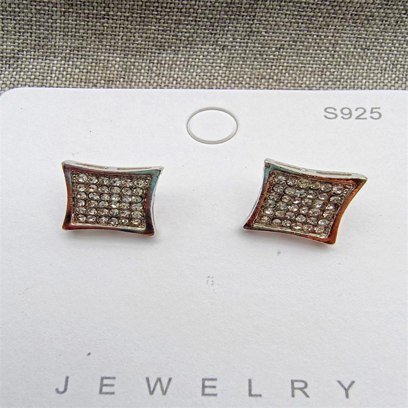 1 Pair Simple Style Commute Round Square Titanium Steel Ear Studs