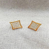 1 Pair Simple Style Commute Round Square Titanium Steel Ear Studs