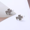 1 Pair Simple Style Commute Round Square Titanium Steel Ear Studs