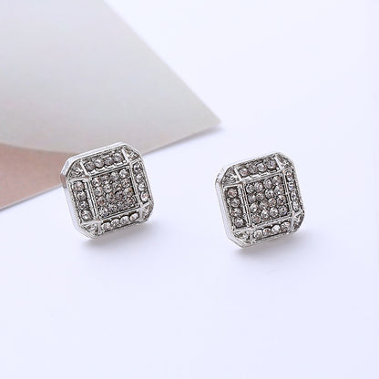 1 Pair Simple Style Commute Round Square Titanium Steel Ear Studs