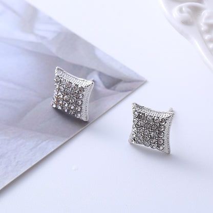 1 Pair Simple Style Commute Round Square Titanium Steel Ear Studs