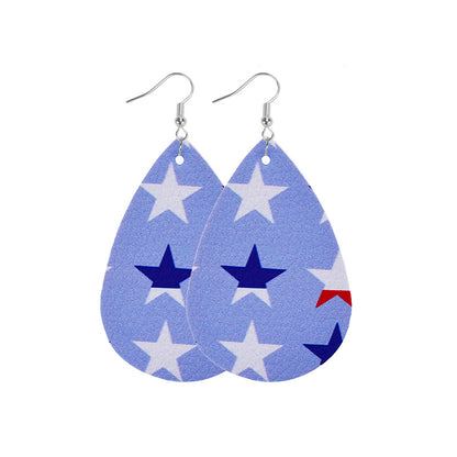 1 Pair Ethnic Style Star Leather Drop Earrings