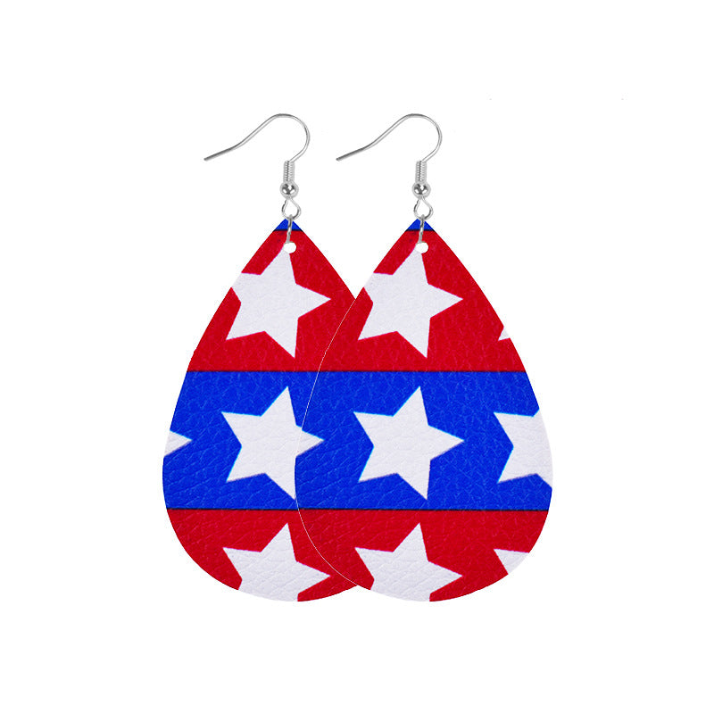 1 Pair Ethnic Style Star Leather Drop Earrings