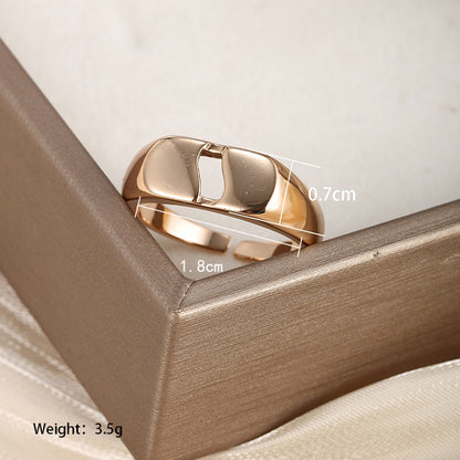 Vintage Style Xuping Simple Style Oval Heart Shape Alloy Plating Hollow Out 18k Gold Plated Women's Open Rings