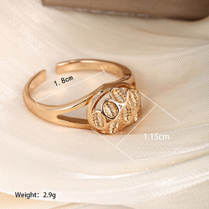 Vintage Style Xuping Simple Style Oval Heart Shape Alloy Plating Hollow Out 18k Gold Plated Women's Open Rings