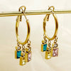 1 Pair Elegant Lady Streetwear Square Plating Inlay Stainless Steel Zircon Gold Plated Drop Earrings