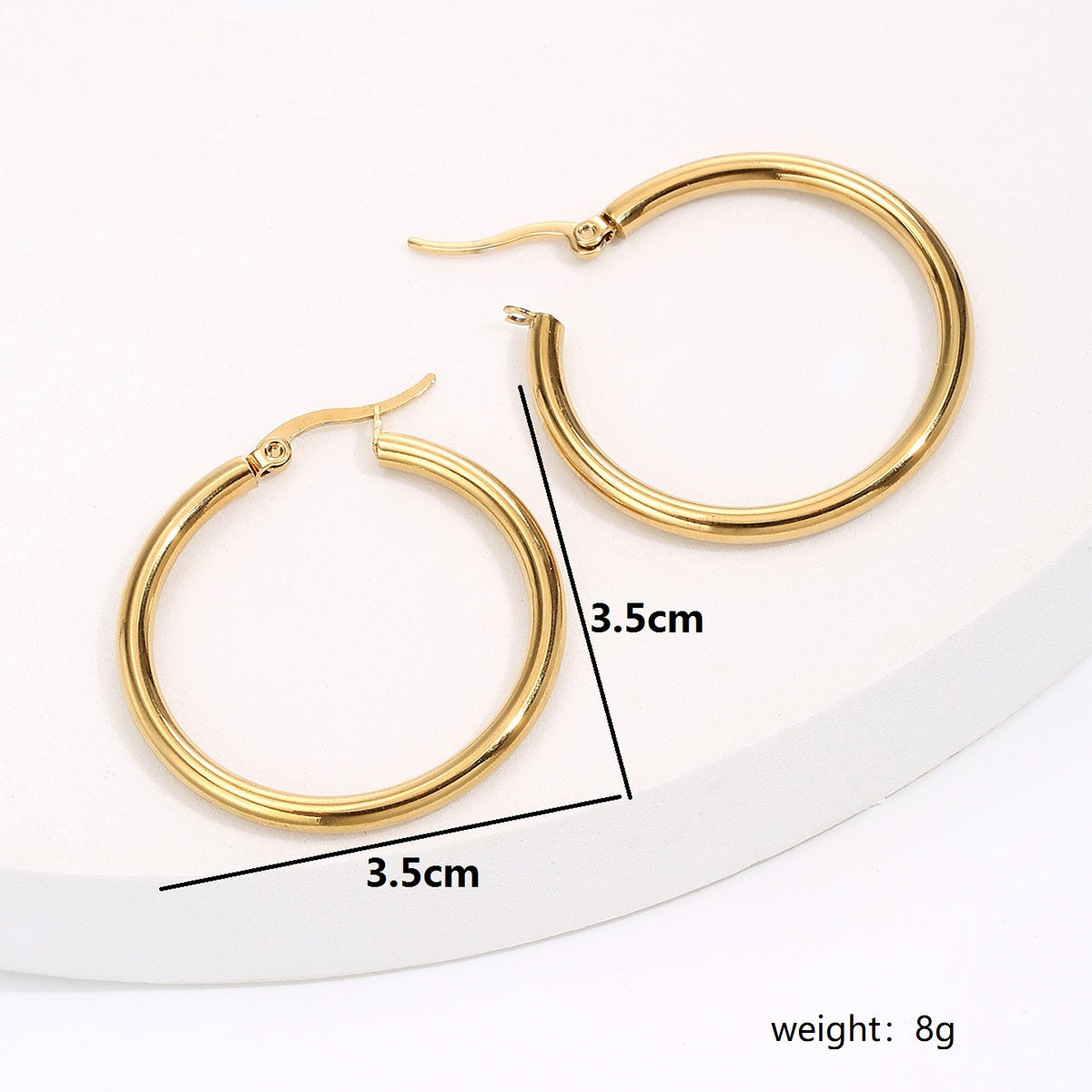 1 Piece Fashion Circle Plating Stainless Steel Earrings