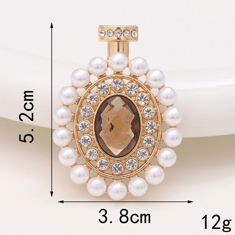 Basic Perfume Bottle Metal Plating Inlay Artificial Gemstones Artificial Pearls Jewelry Accessories