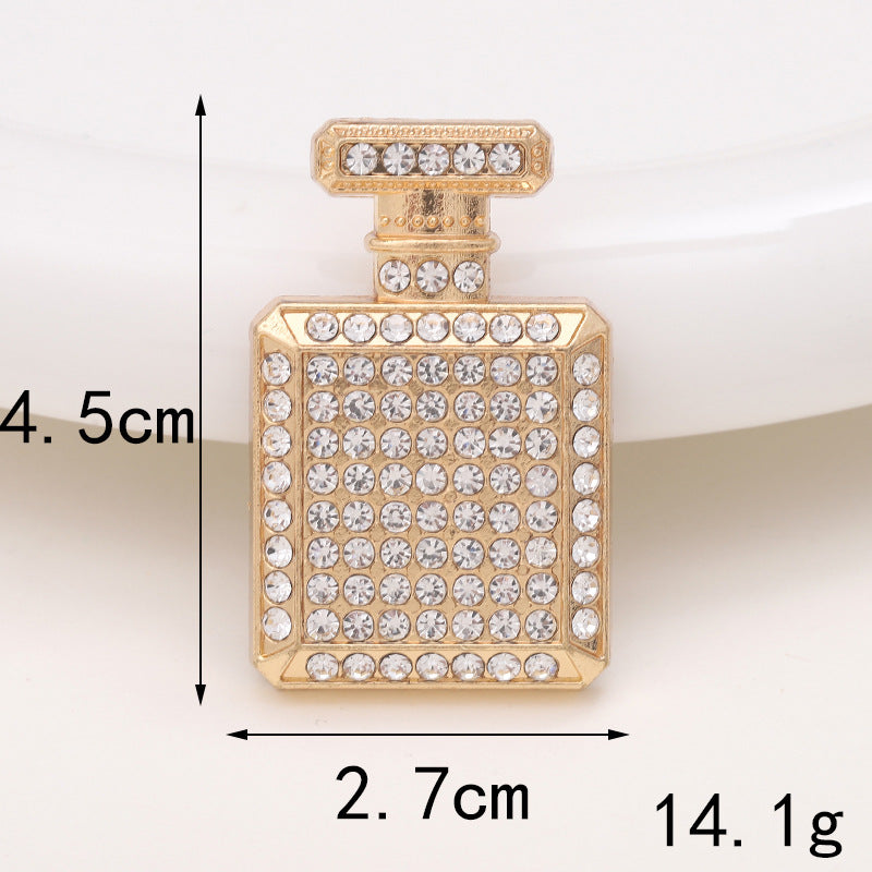 Basic Perfume Bottle Metal Plating Inlay Artificial Gemstones Artificial Pearls Jewelry Accessories