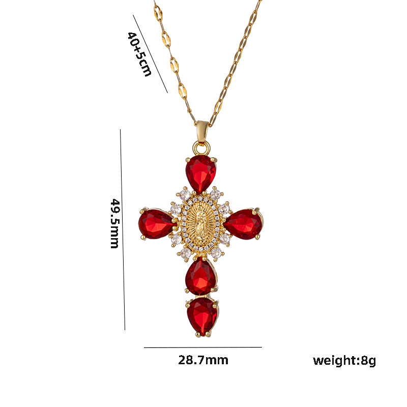 Simple Style Star Heart Shape Stainless Steel Plating Inlay Zircon 18k Gold Plated Pendant Necklace