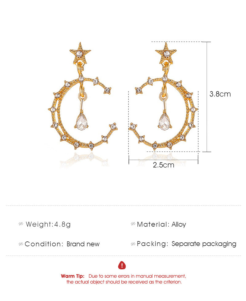 New Fashion  Exaggerated Star Moon Earrings Earrings Ladies Long Star Earrings Wholesale Gooddiy