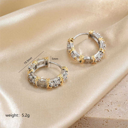 1 Pair Classic Style Circle Plating Inlay Copper Zircon 18k Gold Plated Earrings