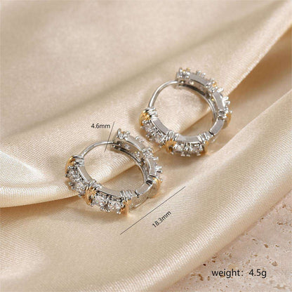 1 Pair Classic Style Circle Plating Inlay Copper Zircon 18k Gold Plated Earrings