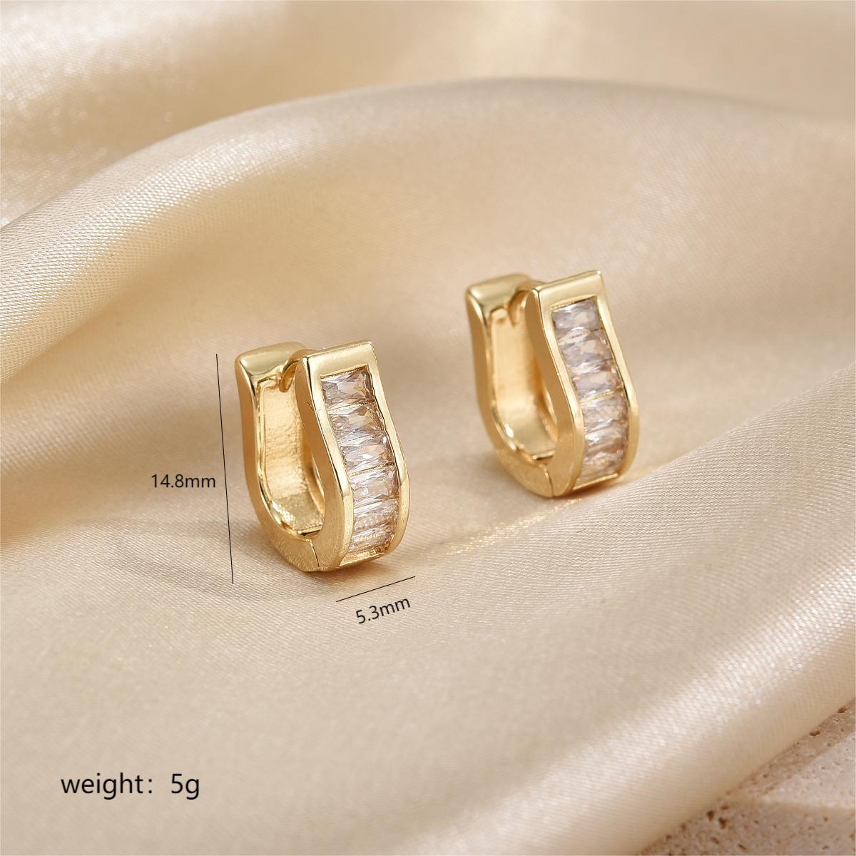 1 Pair Simple Style Streetwear Circle Plating Inlay Copper Zircon 18k Gold Plated Earrings