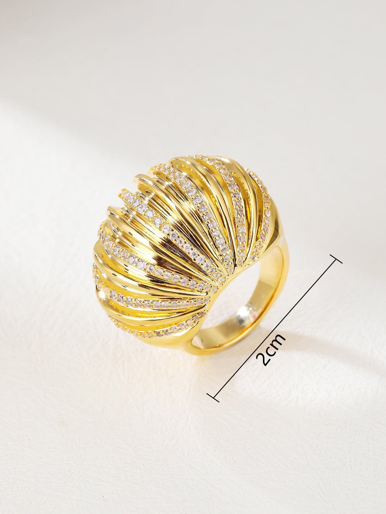 Casual Punk Shiny Ball Copper 18k Gold Plated Zircon Rings In Bulk