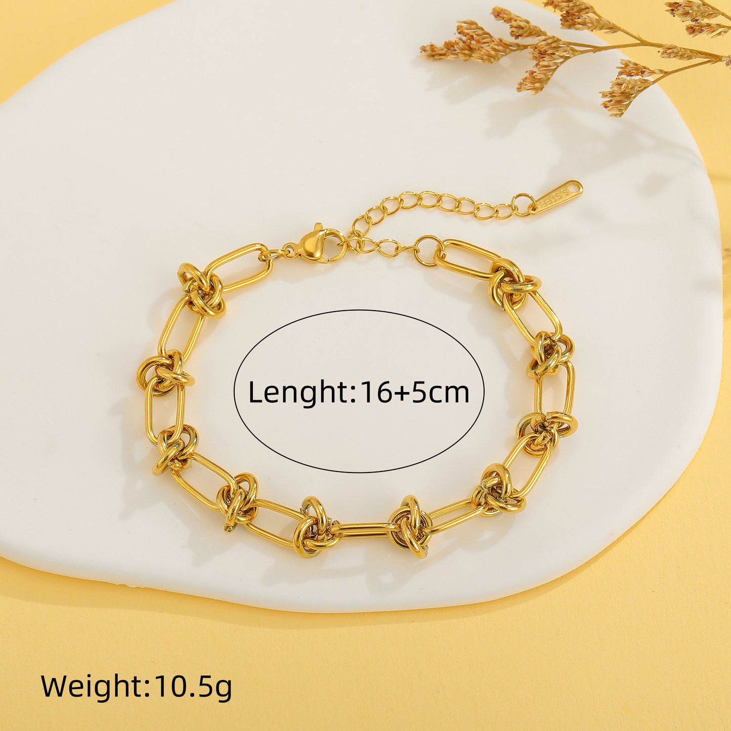 Streetwear Solid Color Titanium Steel Plating 18k Gold Plated Bracelets