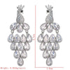 1 Pair Elegant Peacock Plating Inlay Copper Zircon White Gold Plated Drop Earrings