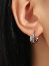 1 Pair Simple Style Solid Color Inlay Copper Zircon Earrings