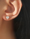 1 Pair Sweet Heart Shape Inlay Copper Zircon Ear Studs