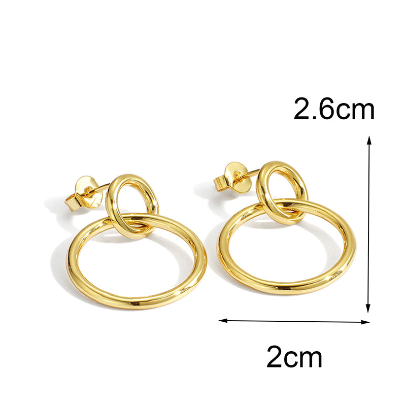 1 Pair Simple Style Oversized Commute Solid Color Plating Inlay Copper Zircon 18k Gold Plated Drop Earrings